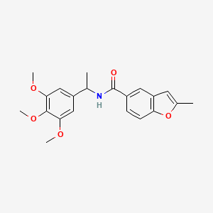 molecular formula C21H23NO5 B5661736 2-methyl-N-[1-(3,4,5-trimethoxyphenyl)ethyl]-1-benzofuran-5-carboxamide 