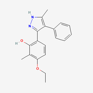 molecular formula C19H20N2O2 B5661764 3-ethoxy-2-methyl-6-(5-methyl-4-phenyl-1H-pyrazol-3-yl)phenol 
