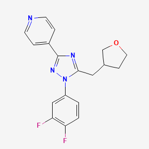 molecular formula C18H16F2N4O B5661785 4-[1-(3,4-difluorophenyl)-5-(tetrahydrofuran-3-ylmethyl)-1H-1,2,4-triazol-3-yl]pyridine 