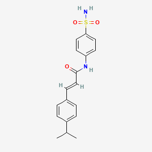 molecular formula C18H20N2O3S B5661798 N-[4-(aminosulfonyl)phenyl]-3-(4-isopropylphenyl)acrylamide 