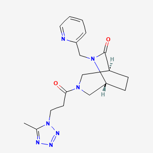 molecular formula C18H23N7O2 B5661802 (1S*,5R*)-3-[3-(5-methyl-1H-tetrazol-1-yl)propanoyl]-6-(pyridin-2-ylmethyl)-3,6-diazabicyclo[3.2.2]nonan-7-one 