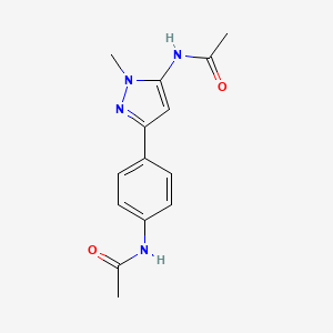 molecular formula C14H16N4O2 B5661811 N-{4-[5-(acetylamino)-1-methyl-1H-pyrazol-3-yl]phenyl}acetamide 