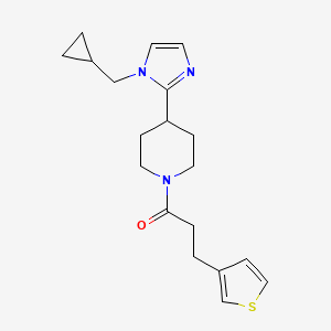molecular formula C19H25N3OS B5661816 4-[1-(cyclopropylmethyl)-1H-imidazol-2-yl]-1-[3-(3-thienyl)propanoyl]piperidine 