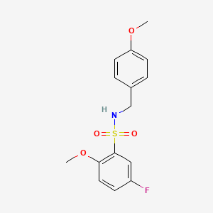 molecular formula C15H16FNO4S B5661837 5-fluoro-2-methoxy-N-(4-methoxybenzyl)benzenesulfonamide 