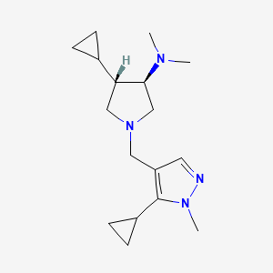 molecular formula C17H28N4 B5661897 rel-(3R,4S)-4-cyclopropyl-1-[(5-cyclopropyl-1-methyl-1H-pyrazol-4-yl)methyl]-N,N-dimethyl-3-pyrrolidinamine dihydrochloride 