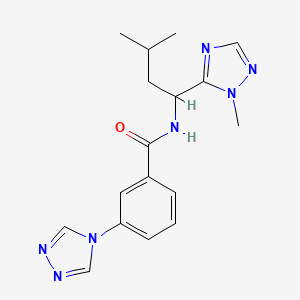 molecular formula C17H21N7O B5661917 N-[3-methyl-1-(1-methyl-1H-1,2,4-triazol-5-yl)butyl]-3-(4H-1,2,4-triazol-4-yl)benzamide 