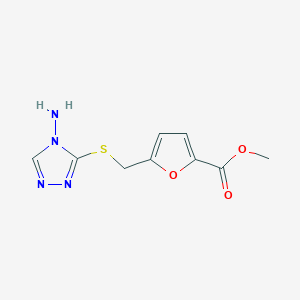 molecular formula C9H10N4O3S B5661930 methyl 5-{[(4-amino-4H-1,2,4-triazol-3-yl)thio]methyl}-2-furoate 