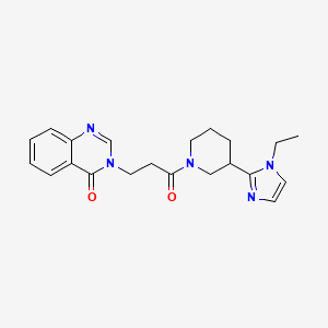 molecular formula C21H25N5O2 B5661932 3-{3-[3-(1-ethyl-1H-imidazol-2-yl)piperidin-1-yl]-3-oxopropyl}quinazolin-4(3H)-one 