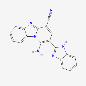 molecular formula C19H12N6 B5661933 1-amino-2-(1H-benzimidazol-2-yl)pyrido[1,2-a]benzimidazole-4-carbonitrile 