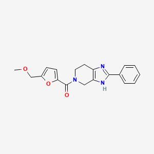 molecular formula C19H19N3O3 B5661966 5-[5-(methoxymethyl)-2-furoyl]-2-phenyl-4,5,6,7-tetrahydro-1H-imidazo[4,5-c]pyridine 