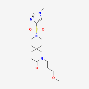 molecular formula C17H28N4O4S B5661978 2-(3-methoxypropyl)-9-[(1-methyl-1H-imidazol-4-yl)sulfonyl]-2,9-diazaspiro[5.5]undecan-3-one 