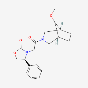 molecular formula C19H24N2O4 B5662010 (4S)-3-{2-[(8-syn)-8-methoxy-3-azabicyclo[3.2.1]oct-3-yl]-2-oxoethyl}-4-phenyl-1,3-oxazolidin-2-one 