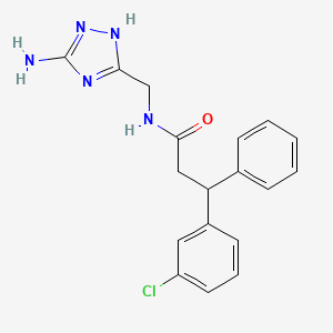 molecular formula C18H18ClN5O B5662017 N-[(5-amino-1H-1,2,4-triazol-3-yl)methyl]-3-(3-chlorophenyl)-3-phenylpropanamide 