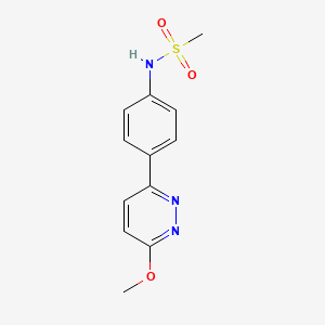 molecular formula C12H13N3O3S B5662022 N-[4-(6-methoxypyridazin-3-yl)phenyl]methanesulfonamide 