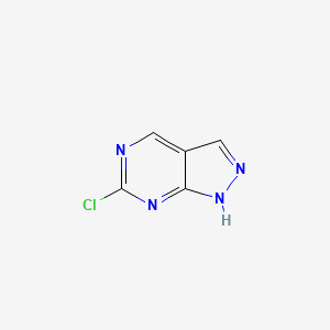 molecular formula C5H3ClN4 B566203 6-Chloro-1H-pyrazolo[3,4-d]pyrimidine CAS No. 23002-51-9
