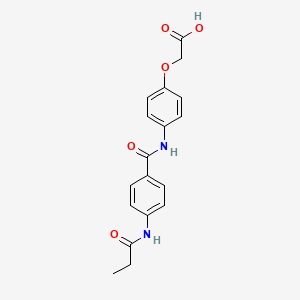 molecular formula C18H18N2O5 B5662054 (4-{[4-(propionylamino)benzoyl]amino}phenoxy)acetic acid 