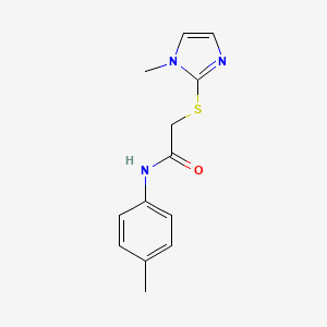 molecular formula C13H15N3OS B5662083 2-[(1-methyl-1H-imidazol-2-yl)thio]-N-(4-methylphenyl)acetamide 
