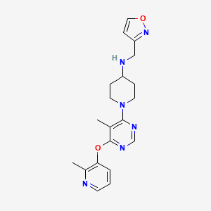 molecular formula C20H24N6O2 B5662093 N-(isoxazol-3-ylmethyl)-1-{5-methyl-6-[(2-methylpyridin-3-yl)oxy]pyrimidin-4-yl}piperidin-4-amine 