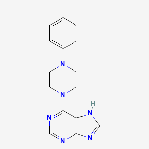 molecular formula C15H16N6 B5662109 6-(4-苯基哌嗪-1-基)-9H-嘌呤 