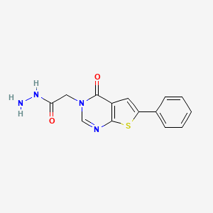 molecular formula C14H12N4O2S B5662119 2-(4-oxo-6-phenylthieno[2,3-d]pyrimidin-3(4H)-yl)acetohydrazide 