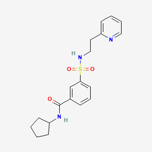 molecular formula C19H23N3O3S B5662139 N-cyclopentyl-3-{[(2-pyridin-2-ylethyl)amino]sulfonyl}benzamide 