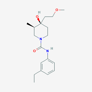 (3R*,4R*)-N-(3-ethylphenyl)-4-hydroxy-4-(2-methoxyethyl)-3-methylpiperidine-1-carboxamide