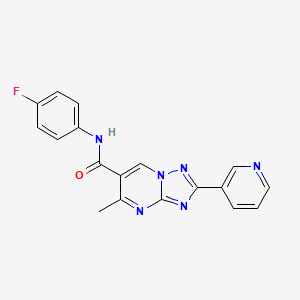 molecular formula C18H13FN6O B5662149 N-(4-fluorophenyl)-5-methyl-2-(3-pyridinyl)[1,2,4]triazolo[1,5-a]pyrimidine-6-carboxamide 