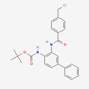 molecular formula C25H25ClN2O3 B566216 1,1-Dimethylethyl [3-({[4-(chloromethyl)phenyl]carbonyl}amino)biphenyl-4-yl]carbamate CAS No. 1003316-10-6