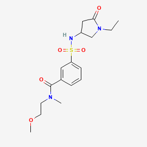molecular formula C17H25N3O5S B5662164 3-{[(1-ethyl-5-oxopyrrolidin-3-yl)amino]sulfonyl}-N-(2-methoxyethyl)-N-methylbenzamide 