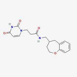 molecular formula C18H21N3O4 B5662171 3-(2,4-dioxo-3,4-dihydropyrimidin-1(2H)-yl)-N-(2,3,4,5-tetrahydro-1-benzoxepin-4-ylmethyl)propanamide 