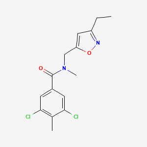 molecular formula C15H16Cl2N2O2 B5662179 3,5-dichloro-N-[(3-ethyl-5-isoxazolyl)methyl]-N,4-dimethylbenzamide 