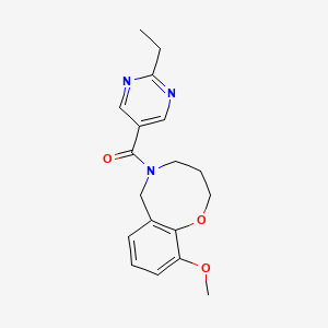 molecular formula C18H21N3O3 B5662188 5-[(2-ethyl-5-pyrimidinyl)carbonyl]-10-methoxy-3,4,5,6-tetrahydro-2H-1,5-benzoxazocine 