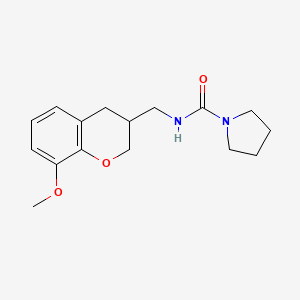 molecular formula C16H22N2O3 B5662191 N-[(8-methoxy-3,4-dihydro-2H-chromen-3-yl)methyl]pyrrolidine-1-carboxamide 