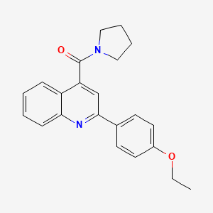 molecular formula C22H22N2O2 B5662195 2-(4-ethoxyphenyl)-4-(1-pyrrolidinylcarbonyl)quinoline 