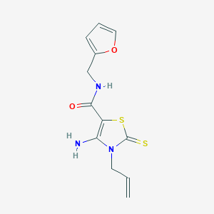 molecular formula C12H13N3O2S2 B5662202 3-allyl-4-amino-N-(2-furylmethyl)-2-thioxo-2,3-dihydro-1,3-thiazole-5-carboxamide CAS No. 618076-56-5