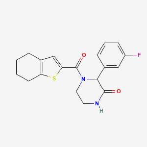 molecular formula C19H19FN2O2S B5662207 3-(3-fluorophenyl)-4-(4,5,6,7-tetrahydro-1-benzothien-2-ylcarbonyl)-2-piperazinone 