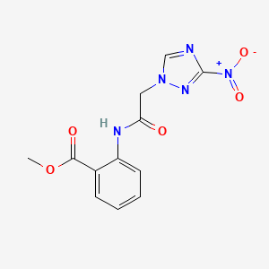 molecular formula C12H11N5O5 B5662213 methyl 2-{[(3-nitro-1H-1,2,4-triazol-1-yl)acetyl]amino}benzoate 