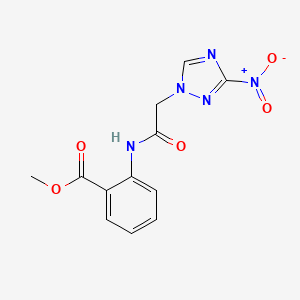 molecular formula C12H11N5O5 B5662213 METHYL 2-[2-(3-NITRO-1H-1,2,4-TRIAZOL-1-YL)ACETAMIDO]BENZOATE 