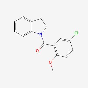 molecular formula C16H14ClNO2 B5662254 1-(5-chloro-2-methoxybenzoyl)indoline 