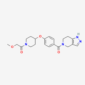 molecular formula C21H26N4O4 B5662263 5-(4-{[1-(methoxyacetyl)piperidin-4-yl]oxy}benzoyl)-4,5,6,7-tetrahydro-2H-pyrazolo[4,3-c]pyridine 