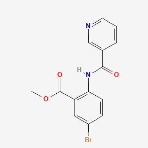 molecular formula C14H11BrN2O3 B5662286 methyl 5-bromo-2-[(3-pyridinylcarbonyl)amino]benzoate 