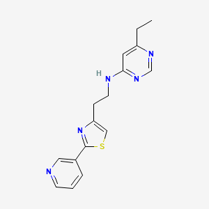 molecular formula C16H17N5S B5662359 6-ethyl-N-[2-(2-pyridin-3-yl-1,3-thiazol-4-yl)ethyl]pyrimidin-4-amine 