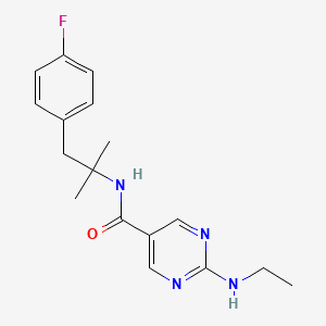 molecular formula C17H21FN4O B5662374 2-(ethylamino)-N-[2-(4-fluorophenyl)-1,1-dimethylethyl]-5-pyrimidinecarboxamide 