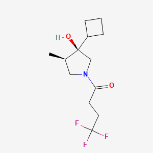 molecular formula C13H20F3NO2 B5662375 (3R*,4R*)-3-cyclobutyl-4-methyl-1-(4,4,4-trifluorobutanoyl)-3-pyrrolidinol 