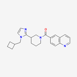 molecular formula C23H26N4O B5662379 6-({3-[1-(cyclobutylmethyl)-1H-imidazol-2-yl]-1-piperidinyl}carbonyl)quinoline 