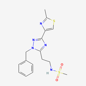 molecular formula C16H19N5O2S2 B5662384 N-{2-[1-benzyl-3-(2-methyl-1,3-thiazol-4-yl)-1H-1,2,4-triazol-5-yl]ethyl}methanesulfonamide 