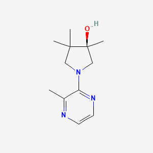 molecular formula C12H19N3O B5662399 (3R)-3,4,4-trimethyl-1-(3-methyl-2-pyrazinyl)-3-pyrrolidinol 