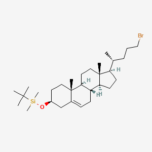 molecular formula C30H53BrOSi B566243 (3|A)-24-Bromo-3-[(tert-butyl)dimethylsilyloxy]-chol-5-ene CAS No. 1384736-07-5