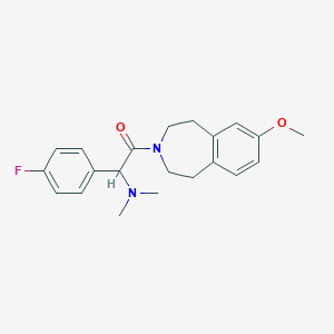 molecular formula C21H25FN2O2 B5662434 1-(4-fluorophenyl)-2-(7-methoxy-1,2,4,5-tetrahydro-3H-3-benzazepin-3-yl)-N,N-dimethyl-2-oxoethanamine 