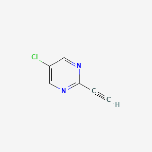 molecular formula C6H3ClN2 B566244 5-氯-2-乙炔基嘧啶 CAS No. 1196156-95-2